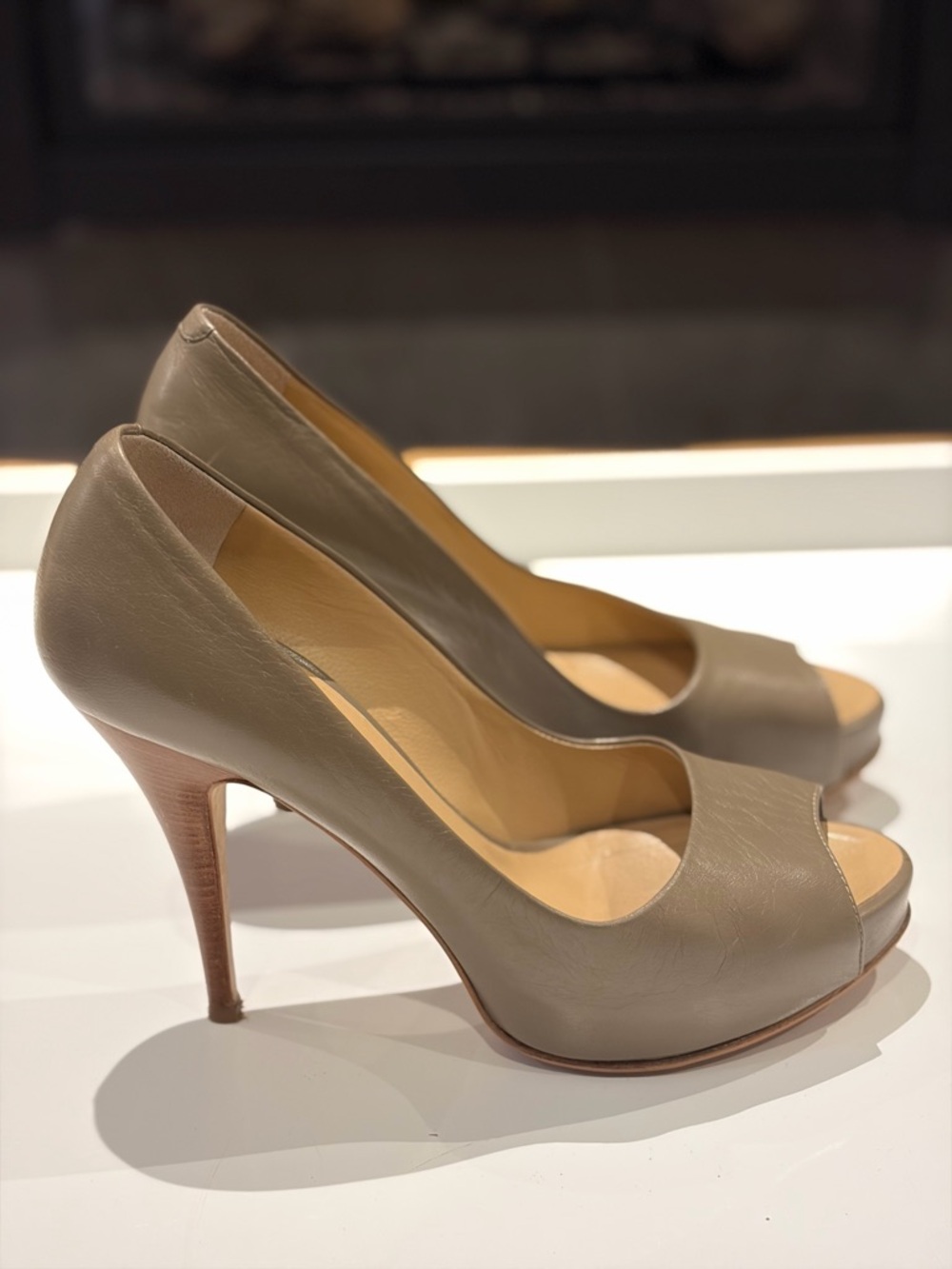 Giuseppe Zanotti Peep-Toe Leather Heels